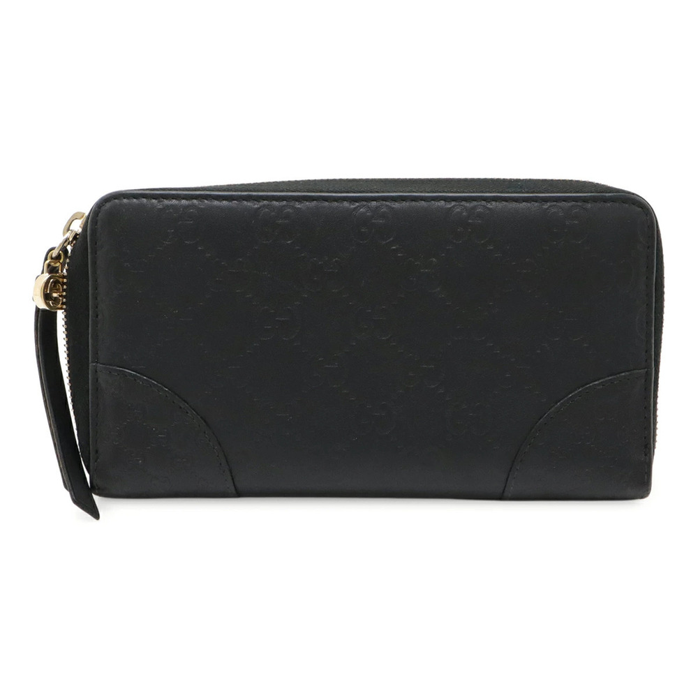 Gucci BREE Gucci Guccissima Microguccissima Round Zip Long Wallet Leather Black